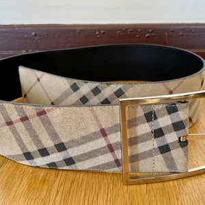 Burberry Suede Classic Check Wide Belt 34/85 - Size M